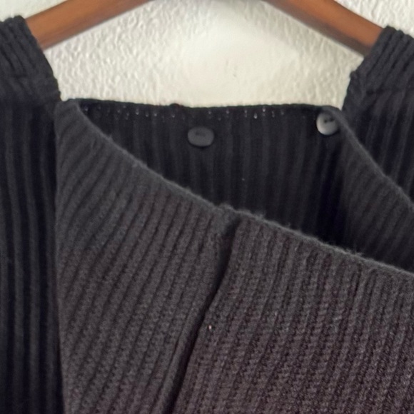 Ribbed Chunky Knit Button Detachable Cowl Neck Drape Sweater Small NY & Company - Picture 8 of 11